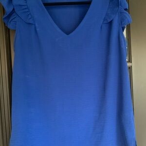 Royal Blue flutter sleeve top